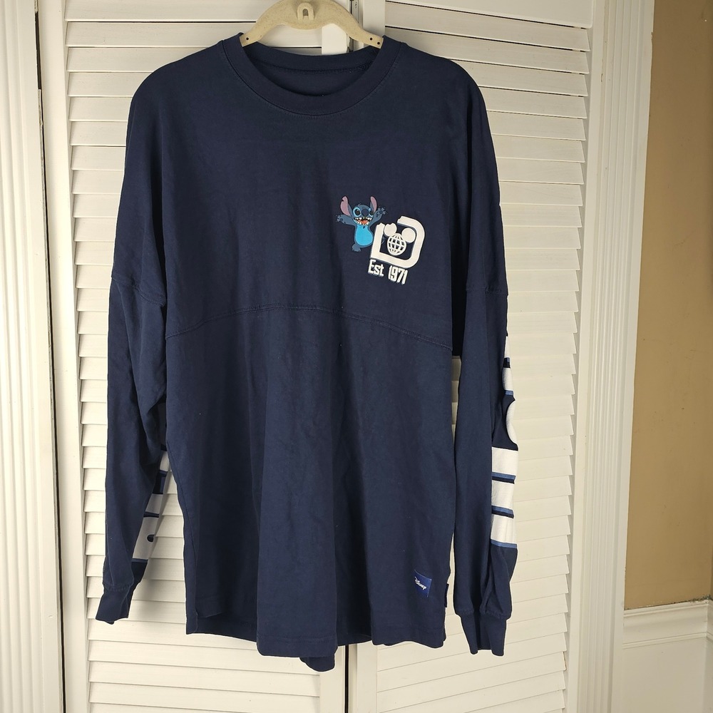 Walt Disney World Navy Blue Stitch Spirit Jersey Medium Mens Womens Unisex